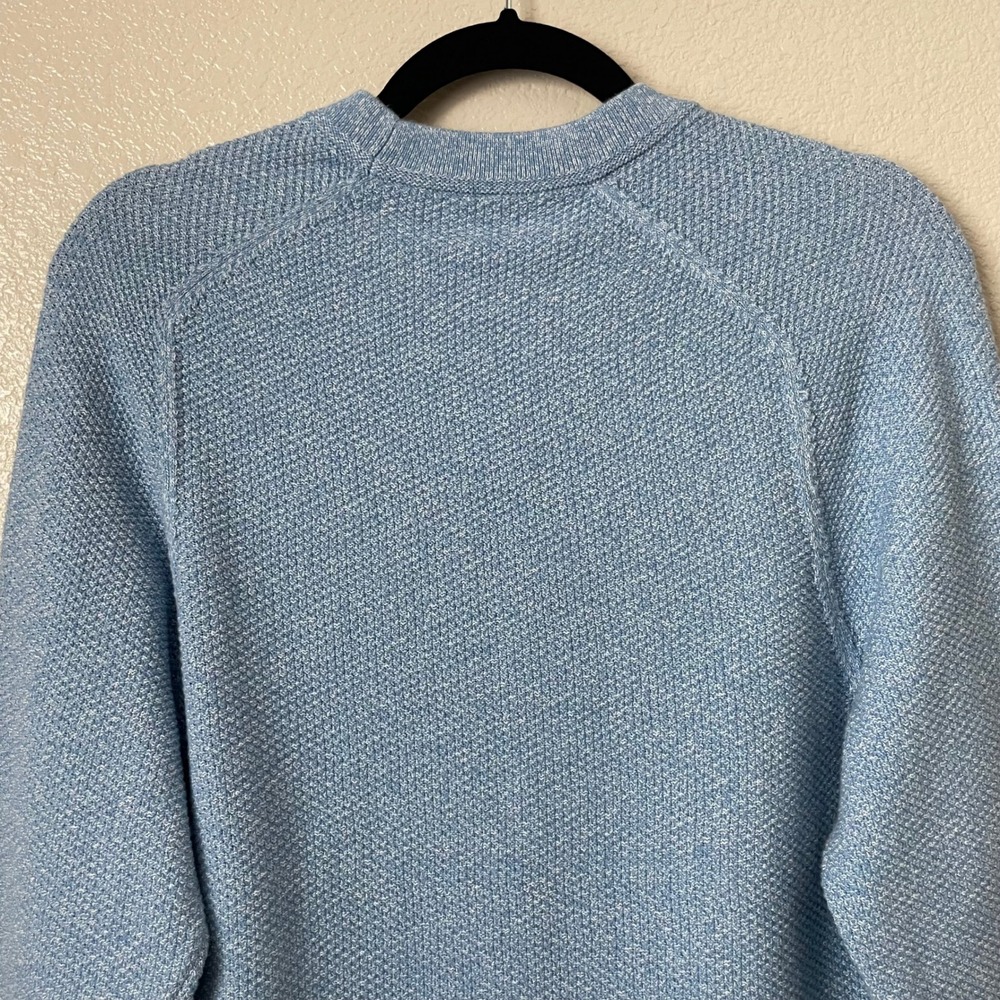 Lululemon Sweater Mens XS Blue Textured Knit Crewneck Coolmax Pullover M3ENFS - Picture 7 of 11
